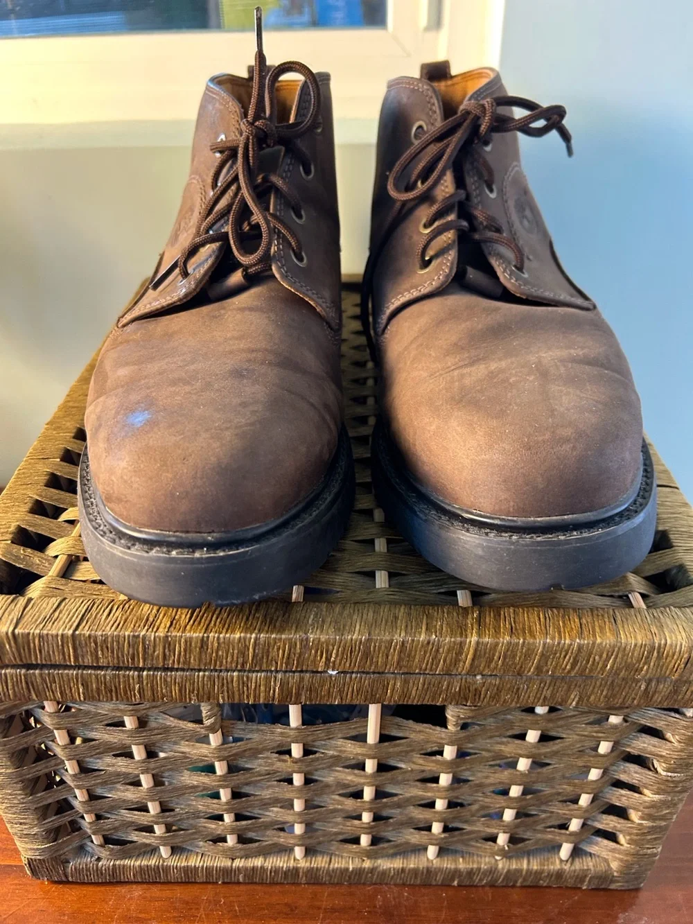 Timberland Men's Dark Brown Nubuck Leather Chukka Boots Lace Up Men’s 11.5 Water